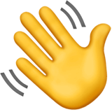 Waving hang emoji